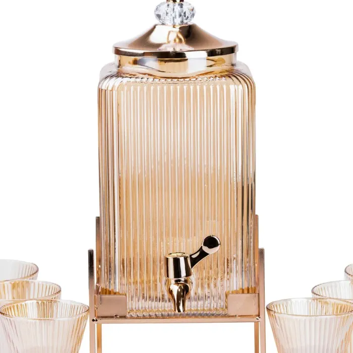 Лимонадниця на металевій підставці з краном для напоїв в комплекті з 6-ма склянками (HP4167) - зображення 7