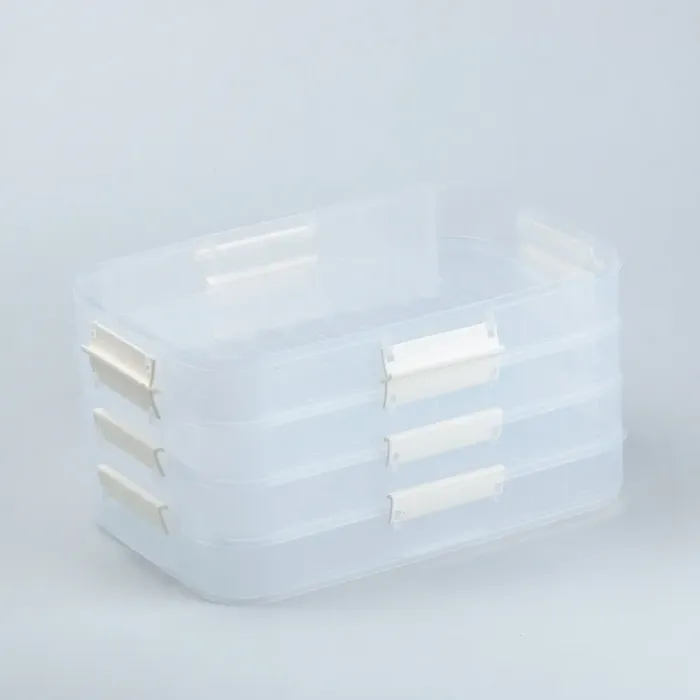 Контейнер для їжі багаторівневий для заморожування та зберігання продуктів у холодильнику 16.5 см Помаранчовий (HP50656P) - зображення 4