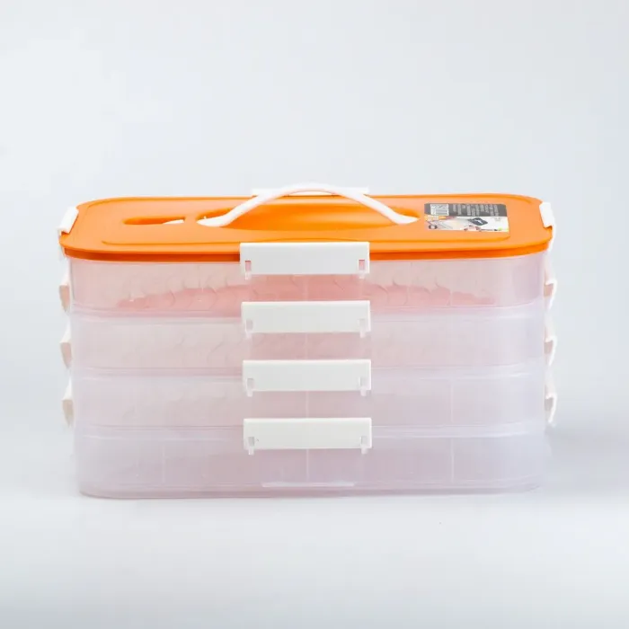 Контейнер для їжі багаторівневий для заморожування та зберігання продуктів у холодильнику 16.5 см Помаранчовий (HP50656P) - зображення 2