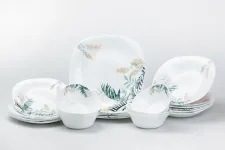 Столовий сервіз квадратних тарілок 24 штуки керамічних на 6 персон (HP23410)