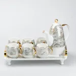 Чайний сервіз на таці чашки та чайник для заварювання 7 предметів (HP6166)