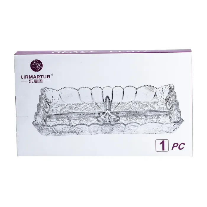 Блюдо для закусок на 4 секції прямокутна з товстого скла (HP5121) - зображення 7