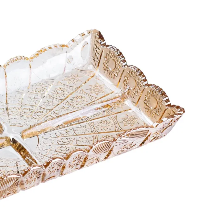 Блюдо для закусок на 4 секції прямокутна з товстого скла (HP5121) - зображення 5