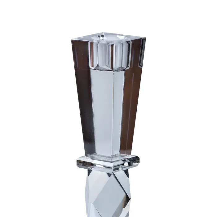 Подсвечник высокий стеклянный 28 см Серый (HP36556L) - изображение 4