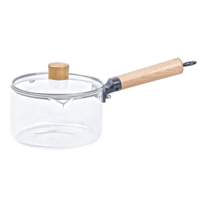 Стеклянная кастрюля с деревянной ручкой (HP21359) - изображение 1