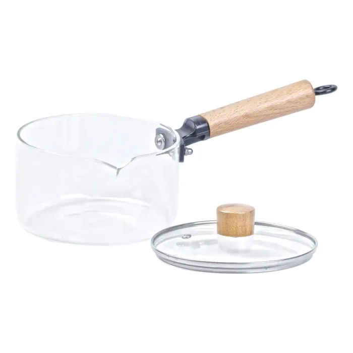 Стеклянная кастрюля с деревянной ручкой (HP21359) - изображение 3