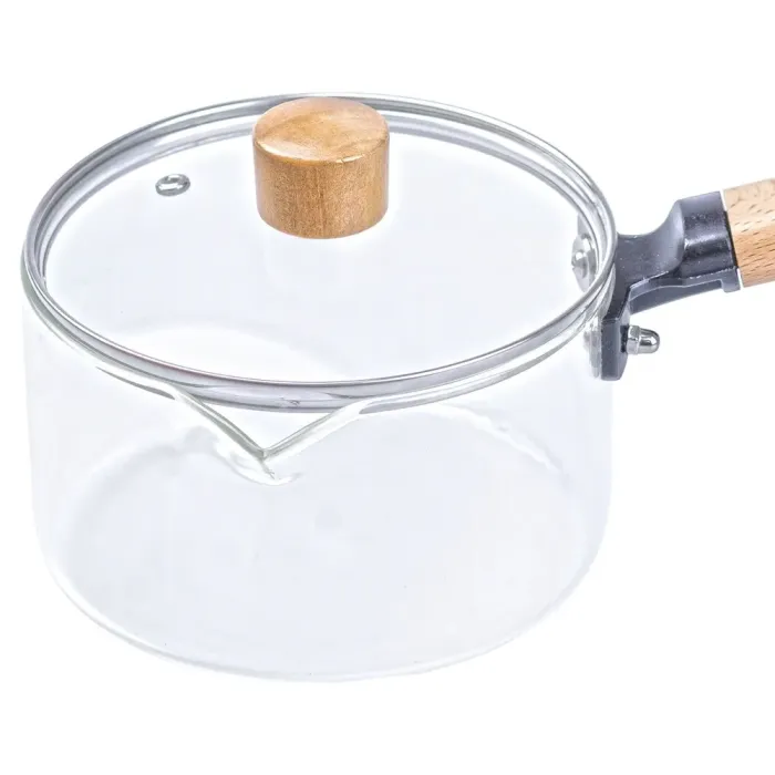Стеклянная кастрюля с деревянной ручкой (HP21359) - изображение 4