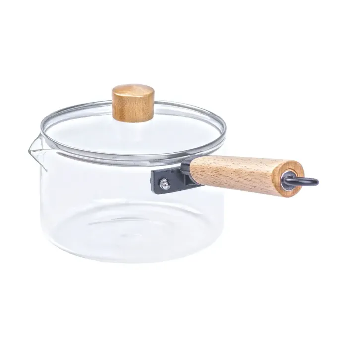 Стеклянная кастрюля с деревянной ручкой (HP21359) - изображение 5