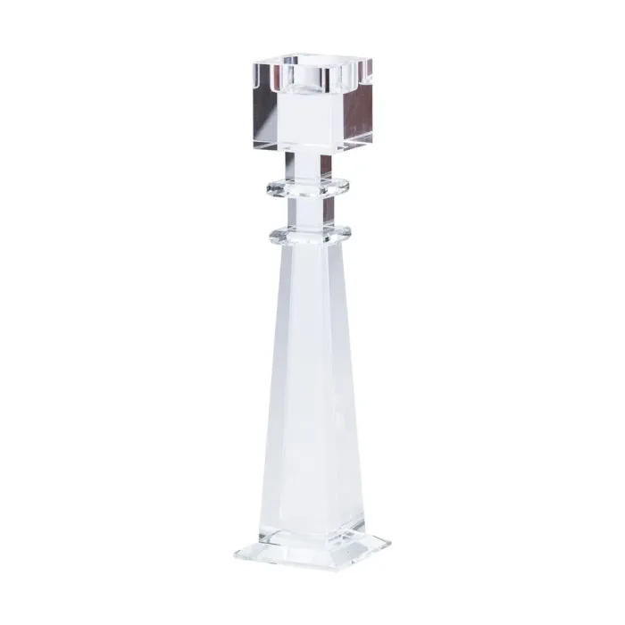 Подсвечник высокий стеклянный 28 см Прозрачный (HP36560L) - изображение 2