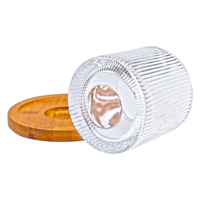 Стакан стеклянный для виски с деревянной подставкой (HP22362) - изображение 4