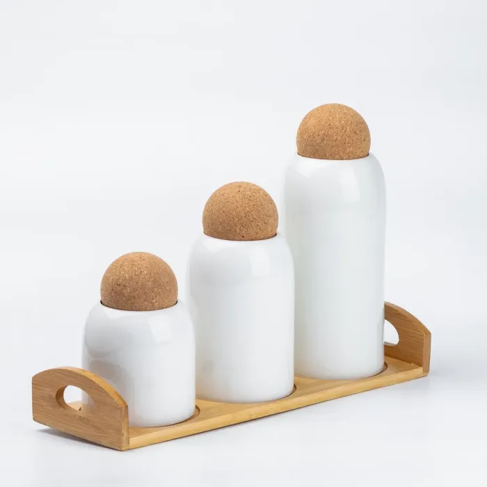 Набор для специй на деревянной подставке 3шт. - изображение 4