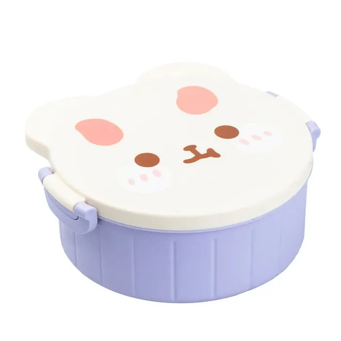 Ланч-бокс дитячий зі столовими приборами Rabbit 18*18*7 см бузковий (HP12270V) - зображення 1