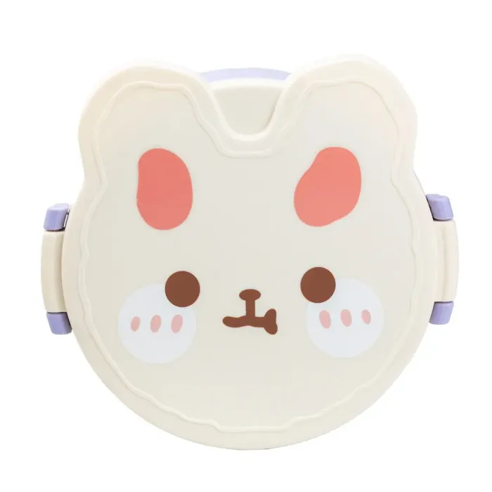 Ланч-бокс дитячий зі столовими приборами Rabbit 18*18*7 см бузковий (HP12270V) - зображення 4