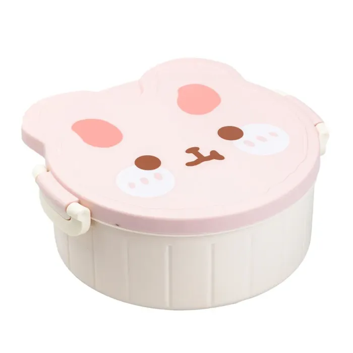 Ланч-бокс дитячий зі столовими приборами Rabbit 18*18*7 см білий (HP12270W) - зображення 1