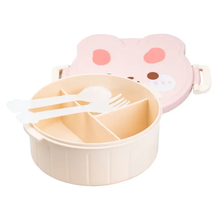 Ланч-бокс дитячий зі столовими приборами Rabbit 18*18*7 см білий (HP12270W) - зображення 2