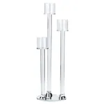 Свічник скляний високий канделябр 36.5 - 47.0 - 56.5 см (HP36564)