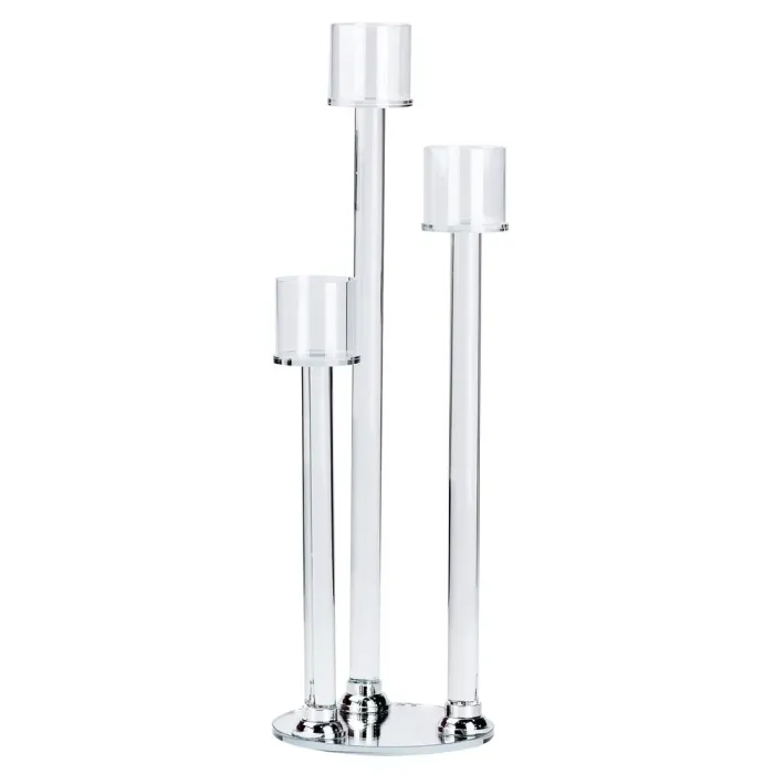 Подсвечник стеклянный высокий канделябр 36.5 – 47.0 – 56.5 см (HP36564) - изображение 1