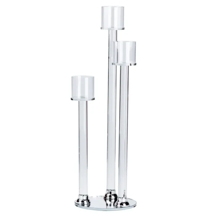 Подсвечник стеклянный высокий канделябр 36.5 – 47.0 – 56.5 см (HP36564) - изображение 2