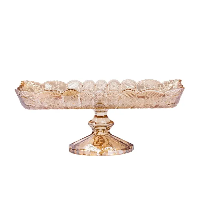 Фруктовница стеклянная на ножке 29•17•12 см ваза для фруктов (HP5117) - изображение 5