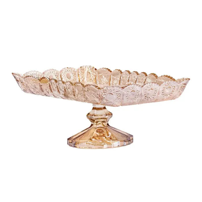 Фруктовница стеклянная на ножке 29•17•12 см ваза для фруктов (HP5117) - изображение 4