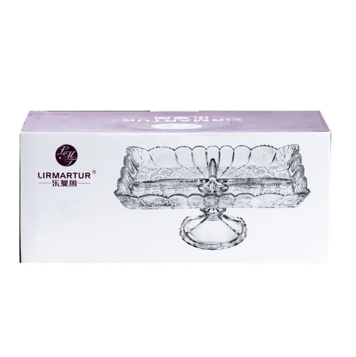 Фруктовница стеклянная на ножке 29•17•12 см ваза для фруктов (HP5117) - изображение 6