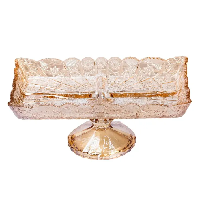 Фруктовница стеклянная на ножке 29•17•12 см ваза для фруктов (HP5117) - изображение 3