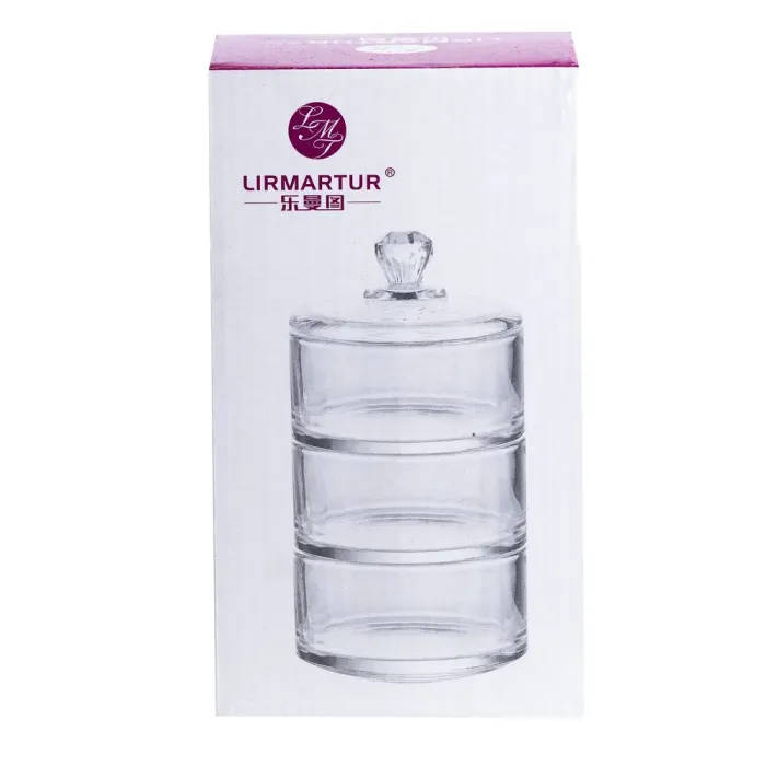 Конфета трехуровневая 3300 см со стеклянной крышкой прозрачная (HP5106) - изображение 5