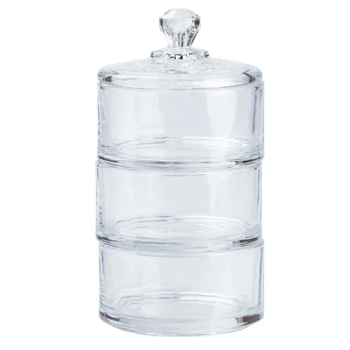 Конфета трехуровневая 3300 см со стеклянной крышкой прозрачная (HP5106) - изображение 1