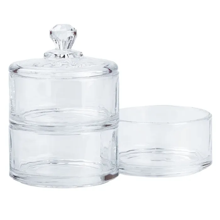 Конфета трехуровневая 3300 см со стеклянной крышкой прозрачная (HP5106) - изображение 2