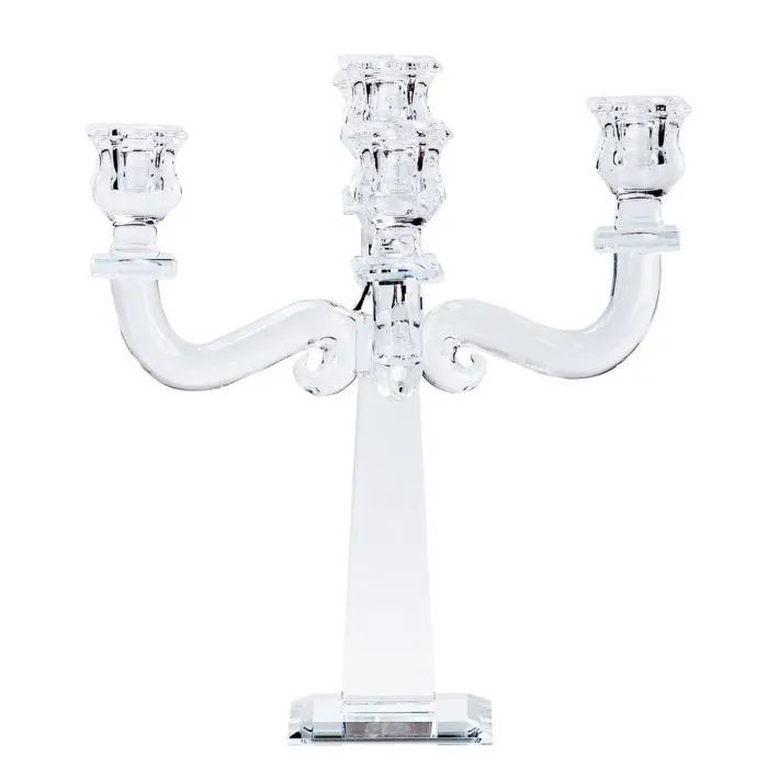 Свічник 26 см на 5 свічок канделябр скляний високий (HP36563) - зображення 2