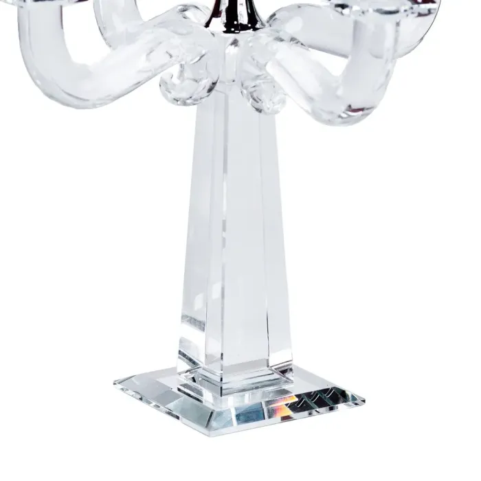 Свічник 26 см на 5 свічок канделябр скляний високий (HP36563) - зображення 4