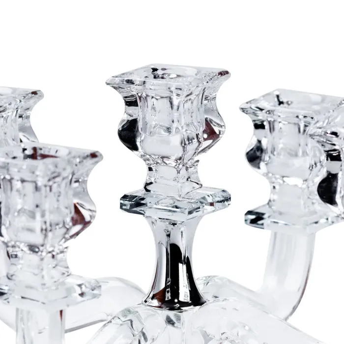 Свічник 26 см на 5 свічок канделябр скляний високий (HP36563) - зображення 3