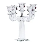 Свічник 26 см на 5 свічок канделябр скляний високий (HP36563)
