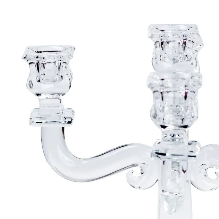 Свічник 26 см на 5 свічок канделябр скляний високий (HP36563) - зображення 5