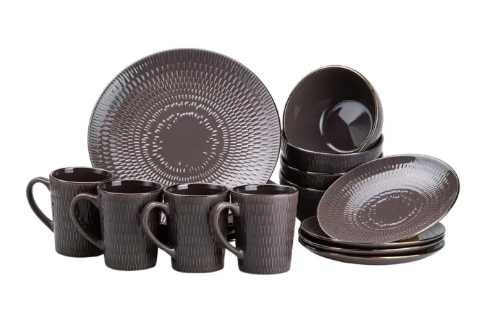 Столовый сервиз тарелок и чашек на 4 керамические персоны • чашки 400 мл (HP20344) - изображение 1