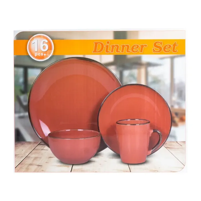 Столовый сервиз тарелок и чашек на 4 керамические персоны • чашки 400 мл (HP20344) - изображение 10