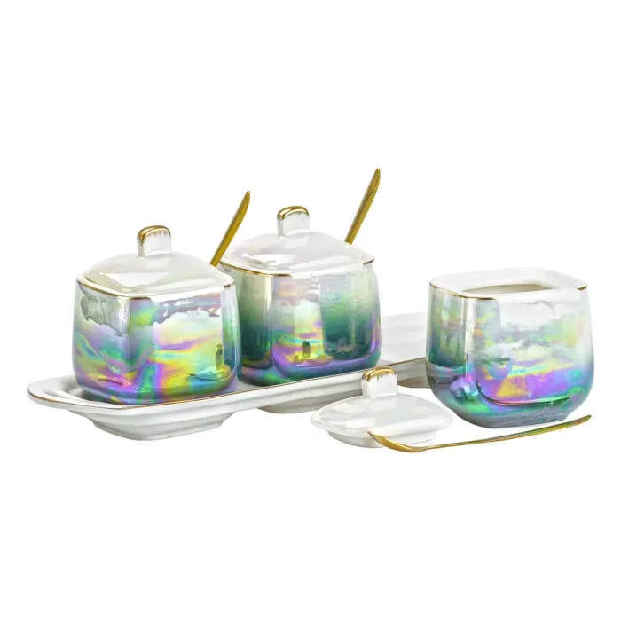 Керамічний набір для спецій із ложками на підставці 3 шт (HP6178) - зображення 4