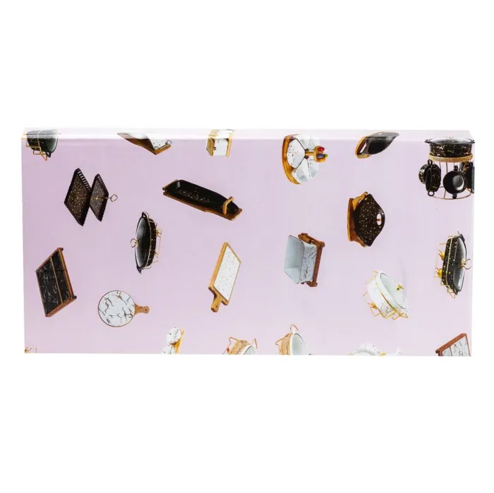 Керамічна страва на дерев'яній підставці для сервірування столу 39.5 х 20 х 6.5 см (HP20350B) - зображення 4