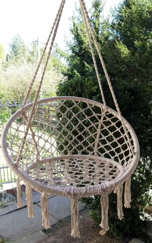 Гойдалки підвісні гніздо лелеки для дачі та саду Гніздо Лелеки Бежевий (K0020) - изображение 1