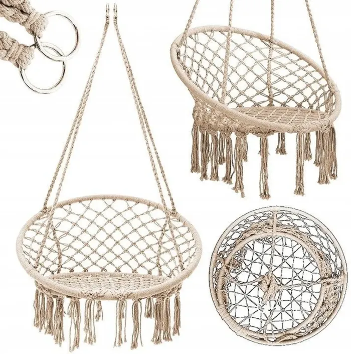 Гойдалки підвісні гніздо лелеки для дачі та саду Гніздо Лелеки Бежевий (K0020) - изображение 2