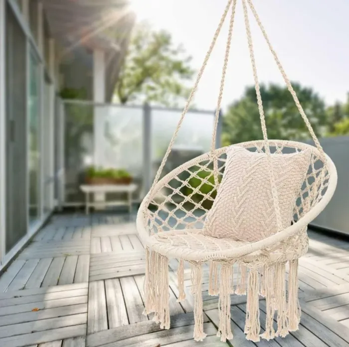 Гойдалки підвісні гніздо лелеки для дачі та саду Гніздо Лелеки Бежевий (K0020) - изображение 4