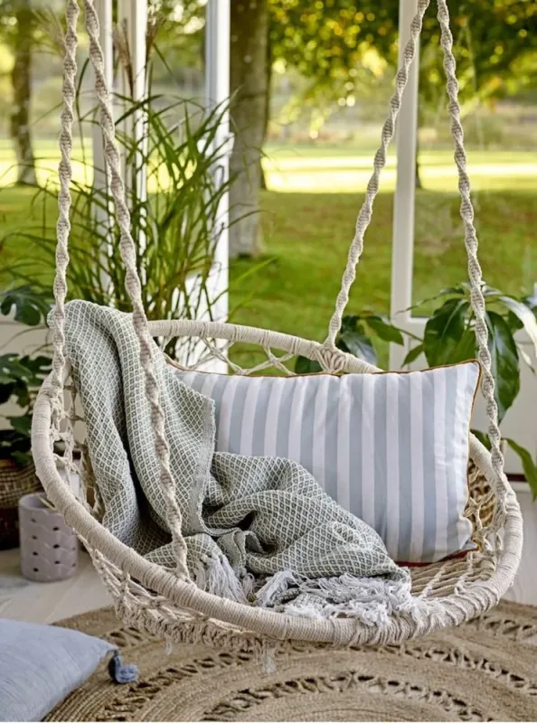 Гойдалки підвісні гніздо лелеки для дачі та саду Гніздо Лелеки Бежевий (K0020) - изображение 5