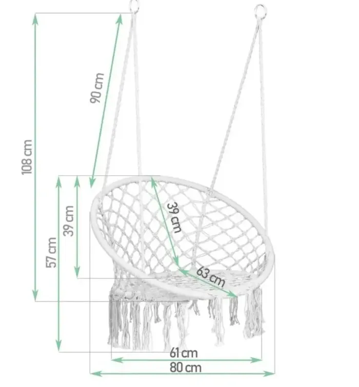 Гойдалки підвісні гніздо лелеки для дачі та саду Гніздо Лелеки Бежевий (K0020) - изображение 7