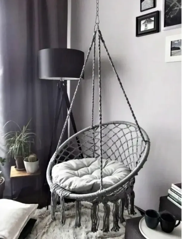 Гойдалки крісло для саду та дачі Гніздо лелеки Гніздо Лелеки Сірий (K0021) - изображение 1