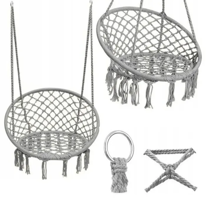 Гойдалки крісло для саду та дачі Гніздо лелеки Гніздо Лелеки Сірий (K0021) - изображение 3