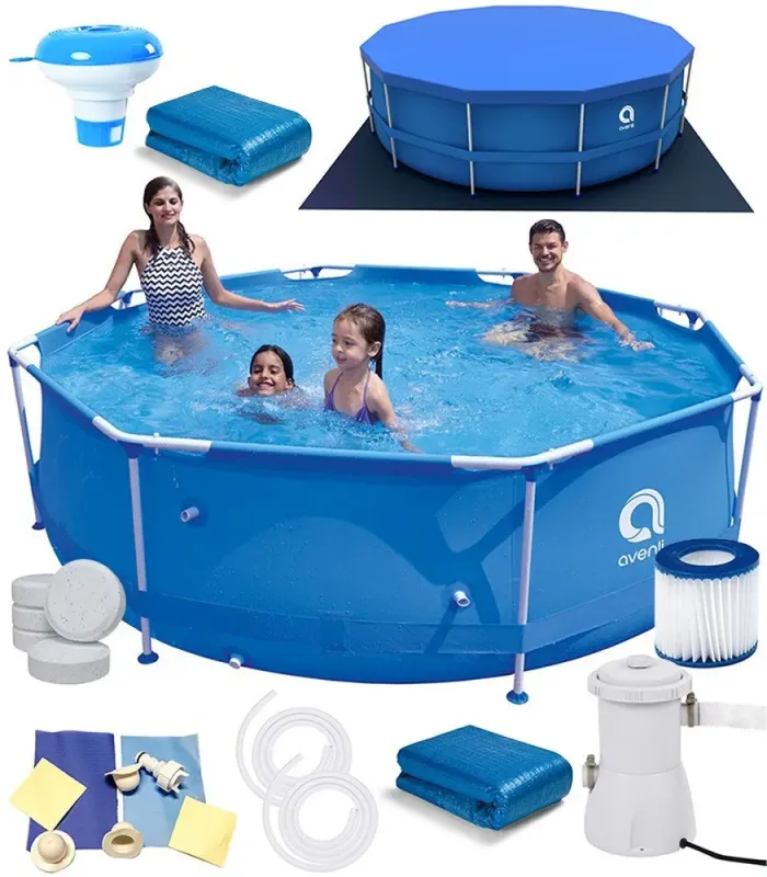 Большой каркасный бассейн для дачи и дома для всей семьи 305 х 76 см 19 в 1 Синий (B0022) - изображение 2