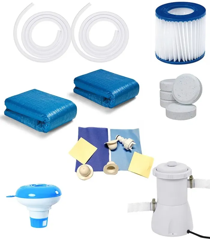 Большой каркасный бассейн для дачи и дома для всей семьи 305 х 76 см 19 в 1 Синий (B0022) - изображение 6