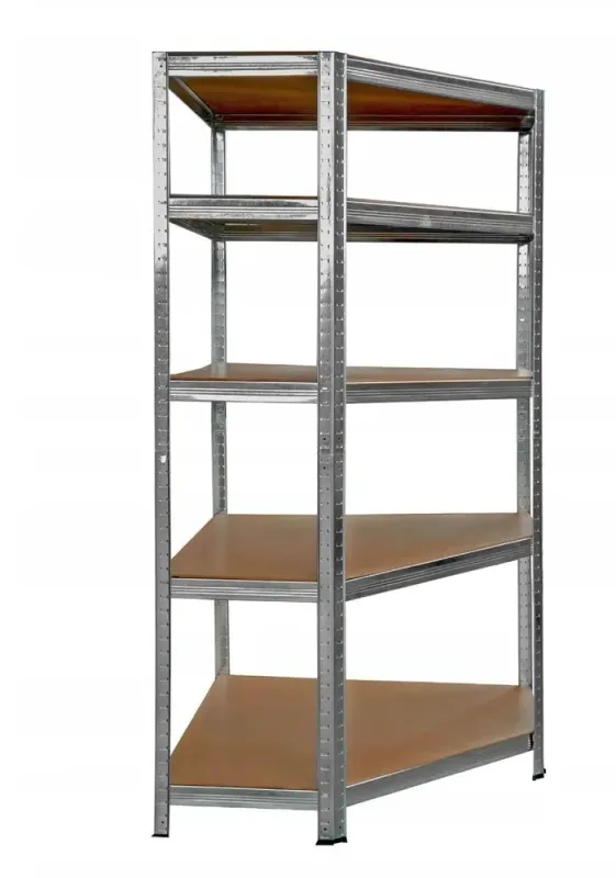 Металлический угловой стеллаж 180x30x90 5 полок серый (GWI0892) - изображение 3