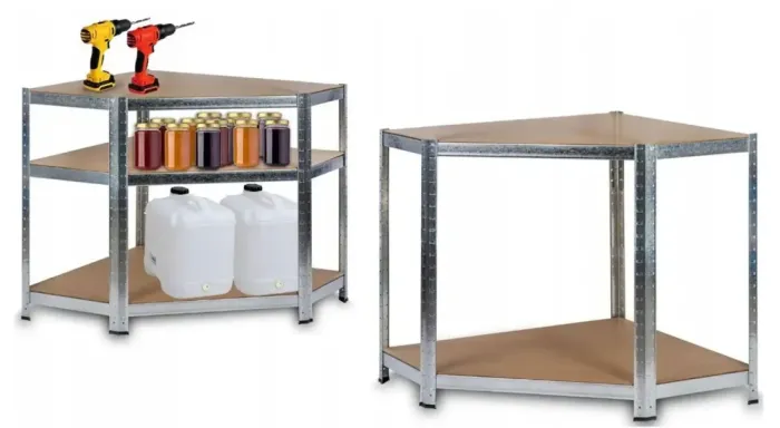 Металлический угловой стеллаж 180x30x90 5 полок серый (GWI0892) - изображение 4