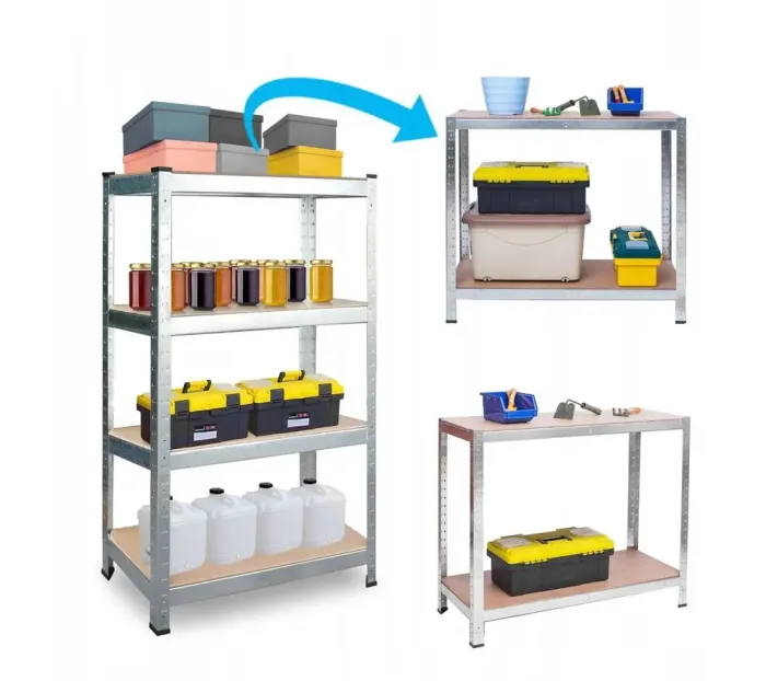 Стеллаж металлический 150x70x30 4 полки серый (GWI7792) - изображение 4